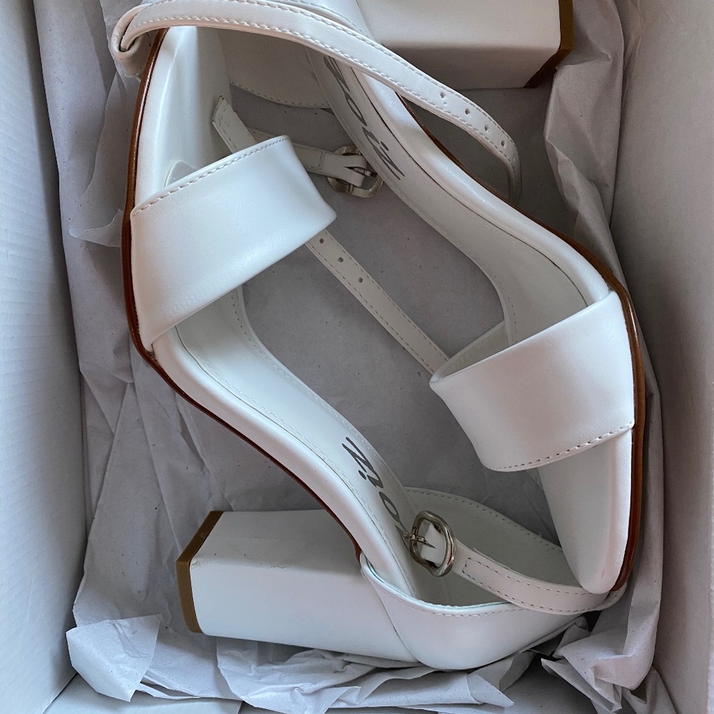 Block White Heels